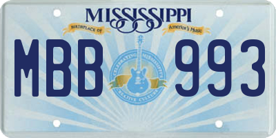 MS license plate MBB993