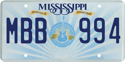 MS license plate MBB994