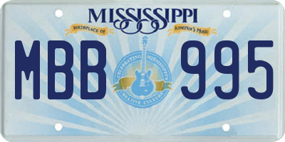 MS license plate MBB995