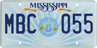 MS license plate MBC055