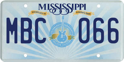 MS license plate MBC066