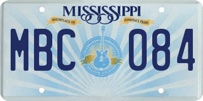 MS license plate MBC084