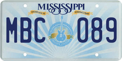 MS license plate MBC089