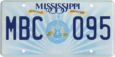 MS license plate MBC095