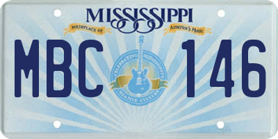MS license plate MBC146