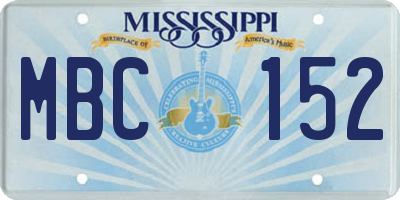 MS license plate MBC152
