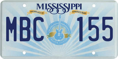 MS license plate MBC155
