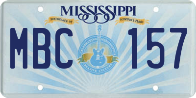 MS license plate MBC157