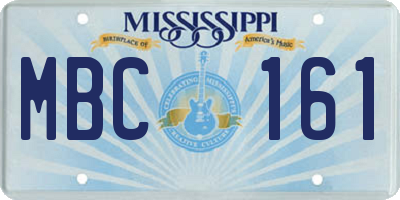 MS license plate MBC161