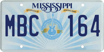 MS license plate MBC164