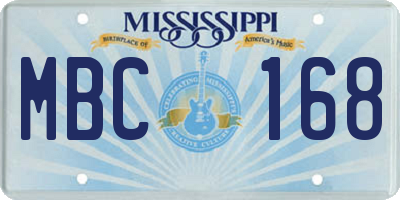 MS license plate MBC168