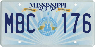MS license plate MBC176