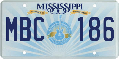 MS license plate MBC186