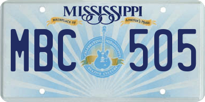 MS license plate MBC505