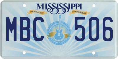 MS license plate MBC506