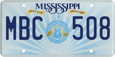 MS license plate MBC508