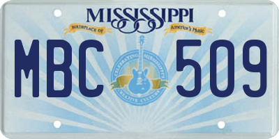 MS license plate MBC509