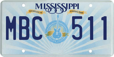 MS license plate MBC511