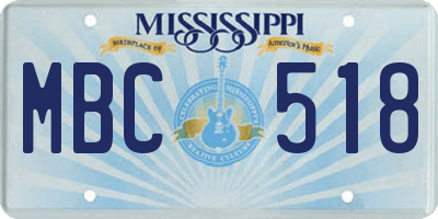 MS license plate MBC518