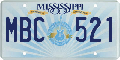 MS license plate MBC521