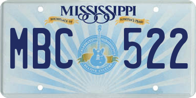 MS license plate MBC522