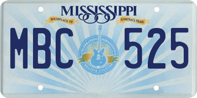 MS license plate MBC525