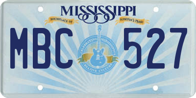 MS license plate MBC527
