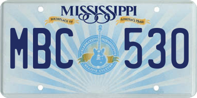 MS license plate MBC530