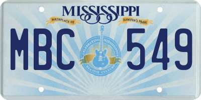 MS license plate MBC549