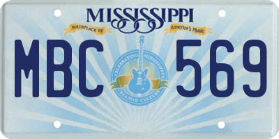 MS license plate MBC569