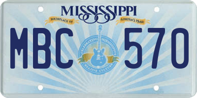 MS license plate MBC570