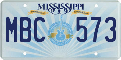 MS license plate MBC573