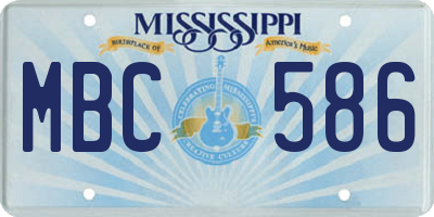MS license plate MBC586