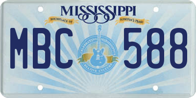 MS license plate MBC588