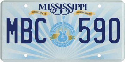 MS license plate MBC590