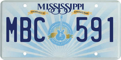 MS license plate MBC591
