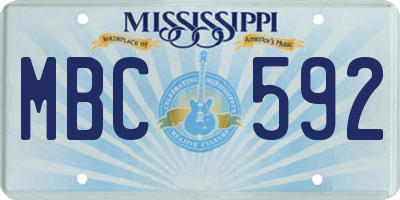 MS license plate MBC592