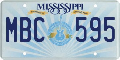 MS license plate MBC595