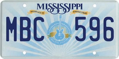 MS license plate MBC596
