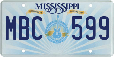 MS license plate MBC599