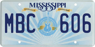MS license plate MBC606