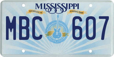 MS license plate MBC607