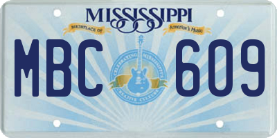MS license plate MBC609