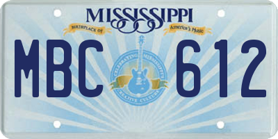 MS license plate MBC612