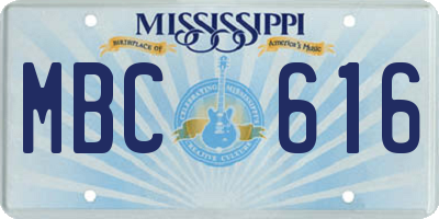 MS license plate MBC616