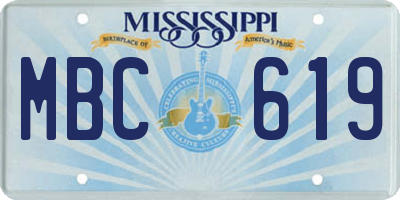 MS license plate MBC619
