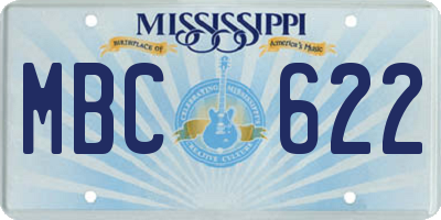 MS license plate MBC622