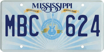 MS license plate MBC624