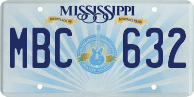 MS license plate MBC632