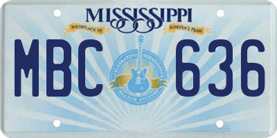 MS license plate MBC636